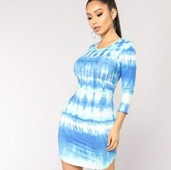 Fashion Nova Dresses & Skirts - Blue Tie Dyed Dress (Small)